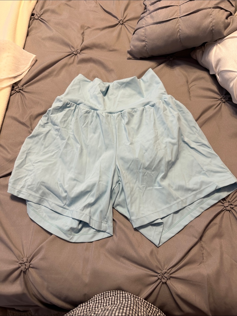 Light Blue Women's High-Waist Lounge Shorts